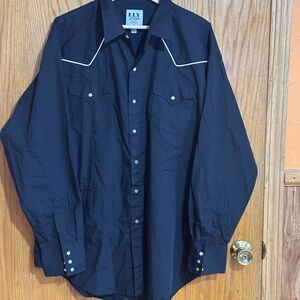 Ely‎ Cattleman Men's Dark pearl snap Shirt sz XXL Q